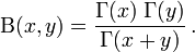 Beta函数和Gamma函数关系