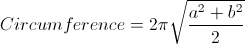 Ellipse Circonference Formula